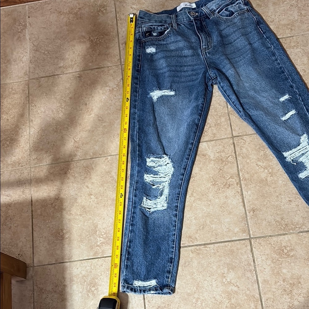 KanCan Blue Boyfriend Jeans Distressed High Waist - Picture 9 of 11